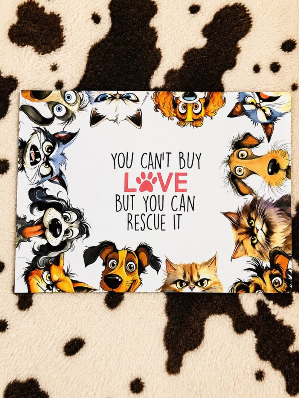 You Can Rescue Animals Dog Cat Tin Sign Door Home Metal Wall Decor